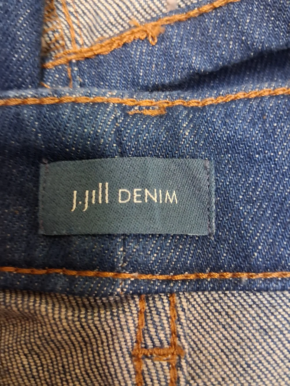 J. Jill Woman Blue Denim Jeans with Orange Stitching And Size 12 And High Rise